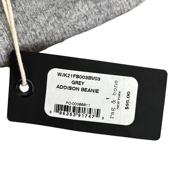 NWT Rag & Bone Women’s Addison Beanie Wool Blend Grey - Size: 1 main image 3